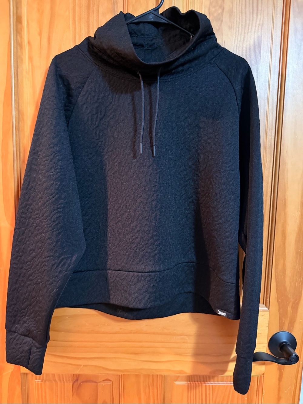 Juicy Couture Black Quilted Cowl Neck Sweater